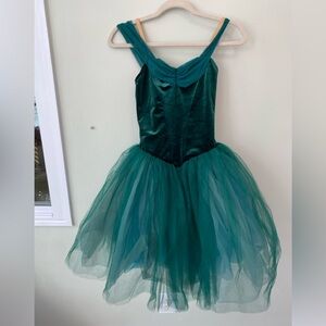 WEISSMAN JEWEL TONE EMERALD GREEN SMALL ADULT DANCE TUTU LEOTARD FAIRY COSTUME